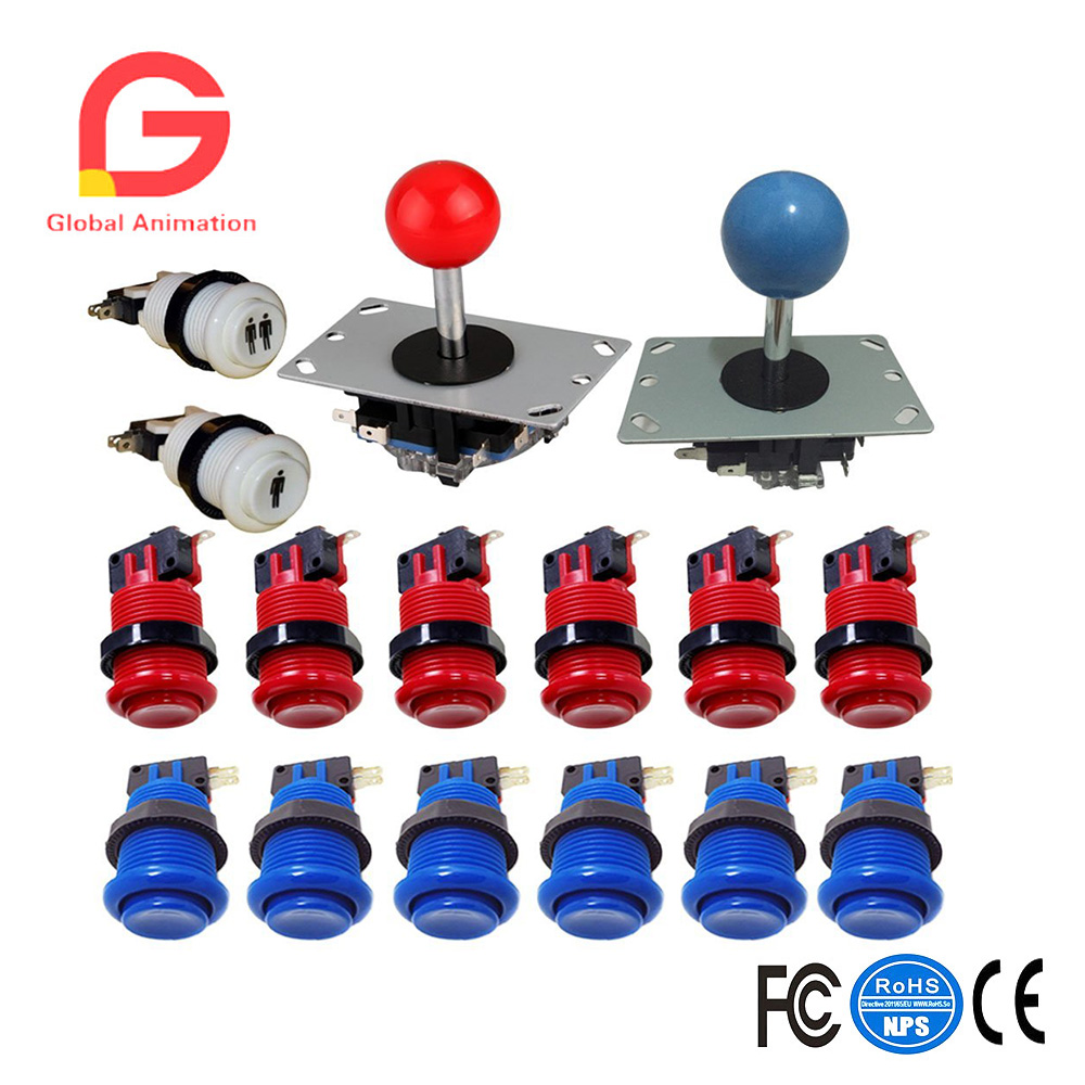 Arcade Game Cabinet - จอยสติ๊กเกมอาร์เคดแบบคลาสสิกพร้อมปุ่มกดส่วน DIY สำหรับตู้ MAME วิธี2X8 14