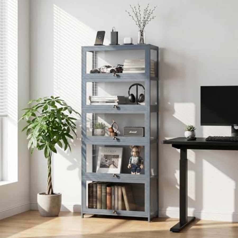 Glass Cabinet Display - ตู้โชว์ 5 ชั้นพร้อมประตูอะคริลิก ความสูง 68 นิ้ว