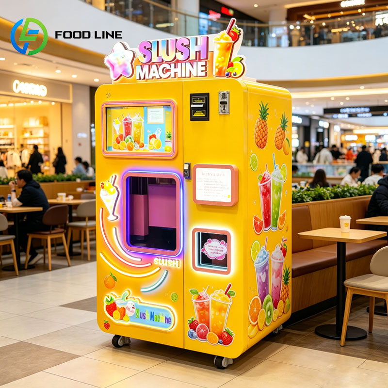 Slushie Machine Vending - เครื่องทำน้ำแข็งปั่นอัจฉริยะ พร้อมหน้าจอสัมผัส LED ปรับแต่งได้ สำหรับทำเครื่องดื่มแช่แข็ง สมูทตี้
