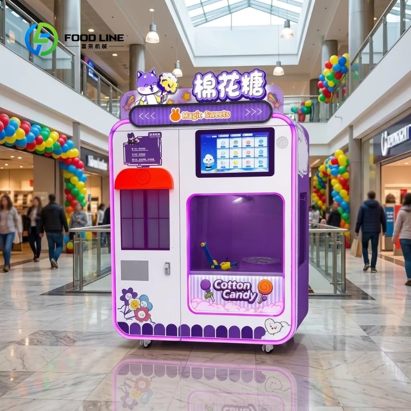 Candy Vending Machine - เครื่องทำสายไหมอัตโนมัติอัจฉริยะแบบปรับแต่งได้สำหรับการค้าขาย พร้อมหน้าจอสัมผัส