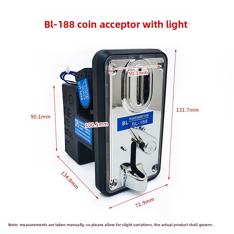 Coin Operated Kiddie Ride - ตัวรับเหรียญ BL188 พร้อมระบบป้องกันการติดขัดด้วยแสง สำหรับเครื่องเกมคีบตุ๊กตาและเกมหยอดเหรียญ