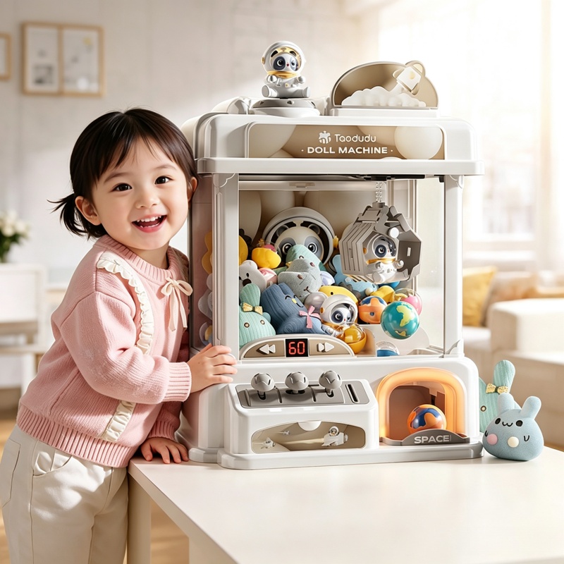 Coin Operated Kiddie Ride - เครื่องคีบตุ๊กตาขนาดเล็กสำหรับเด็ก แบบหยอดเหรียญอัตโนมัติ เครื่องเล่นเกมอาร์เคด ของเล่นตุ๊กตาสำหรับเด็ก ของขวัญวันเกิด/คริสต์มาส