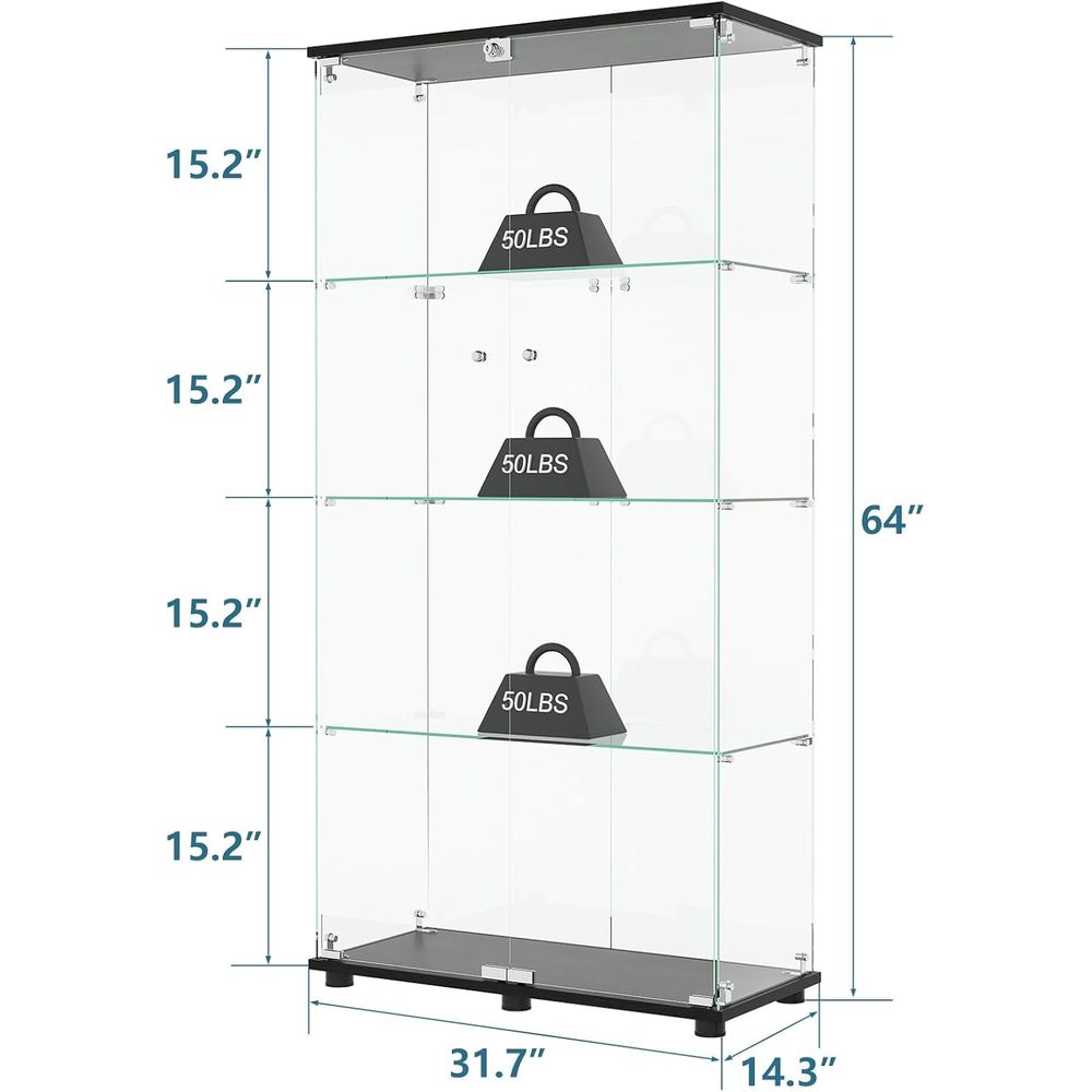 ตู้โชว์กระจกพร้อมชั้นวาง 4 ชั้ - Glass Cabinet Display บทวิจารณ์และราคา