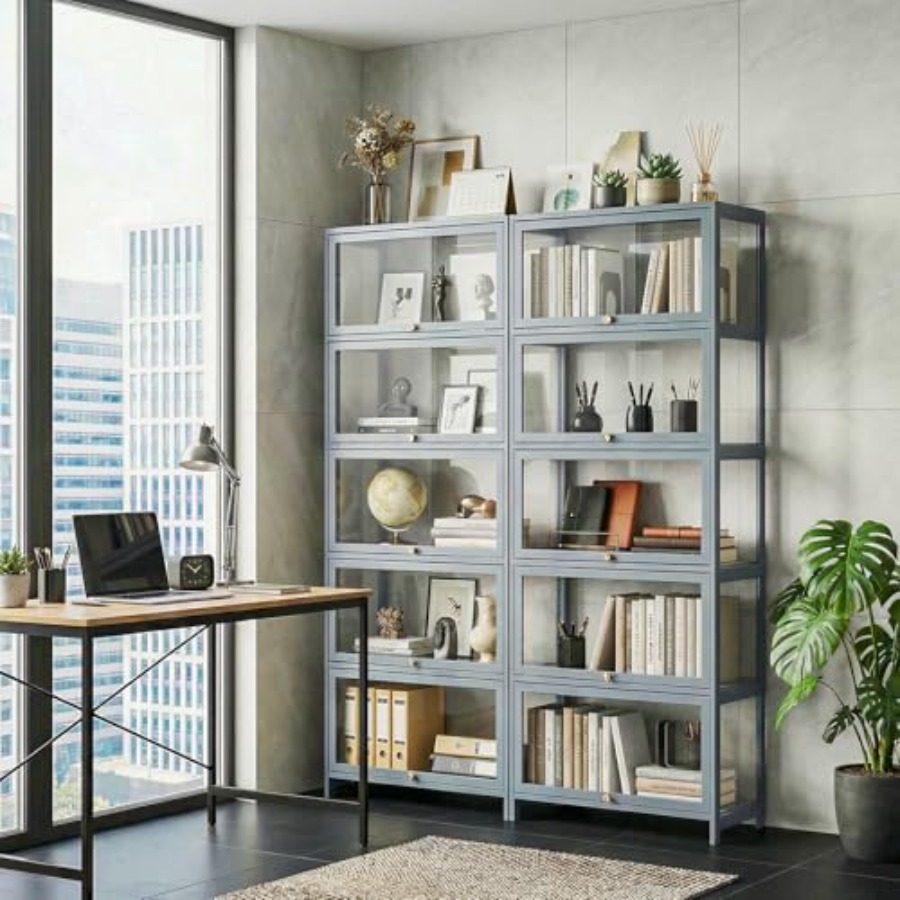 ตู้โชว์ 5 ชั้นพร้อมประตูอะคริล - Glass Cabinet Display บทวิจารณ์และราคา