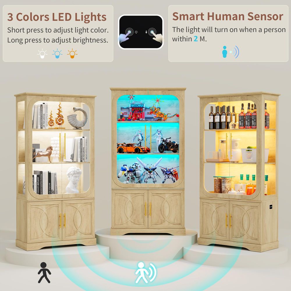 ตู้โชว์กระจกพร้อมชั้นวางของ ตู - Glass Cabinet Display บทวิจารณ์และราคา