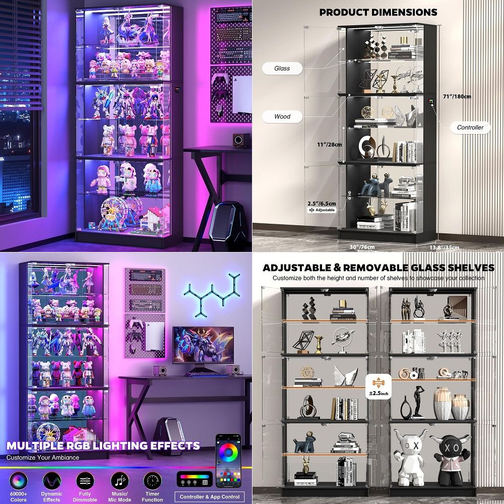 ตู้โชว์กระจก 6 ชั้น สูง 71 นิ้ - Glass Cabinet Display บทวิจารณ์และราคา