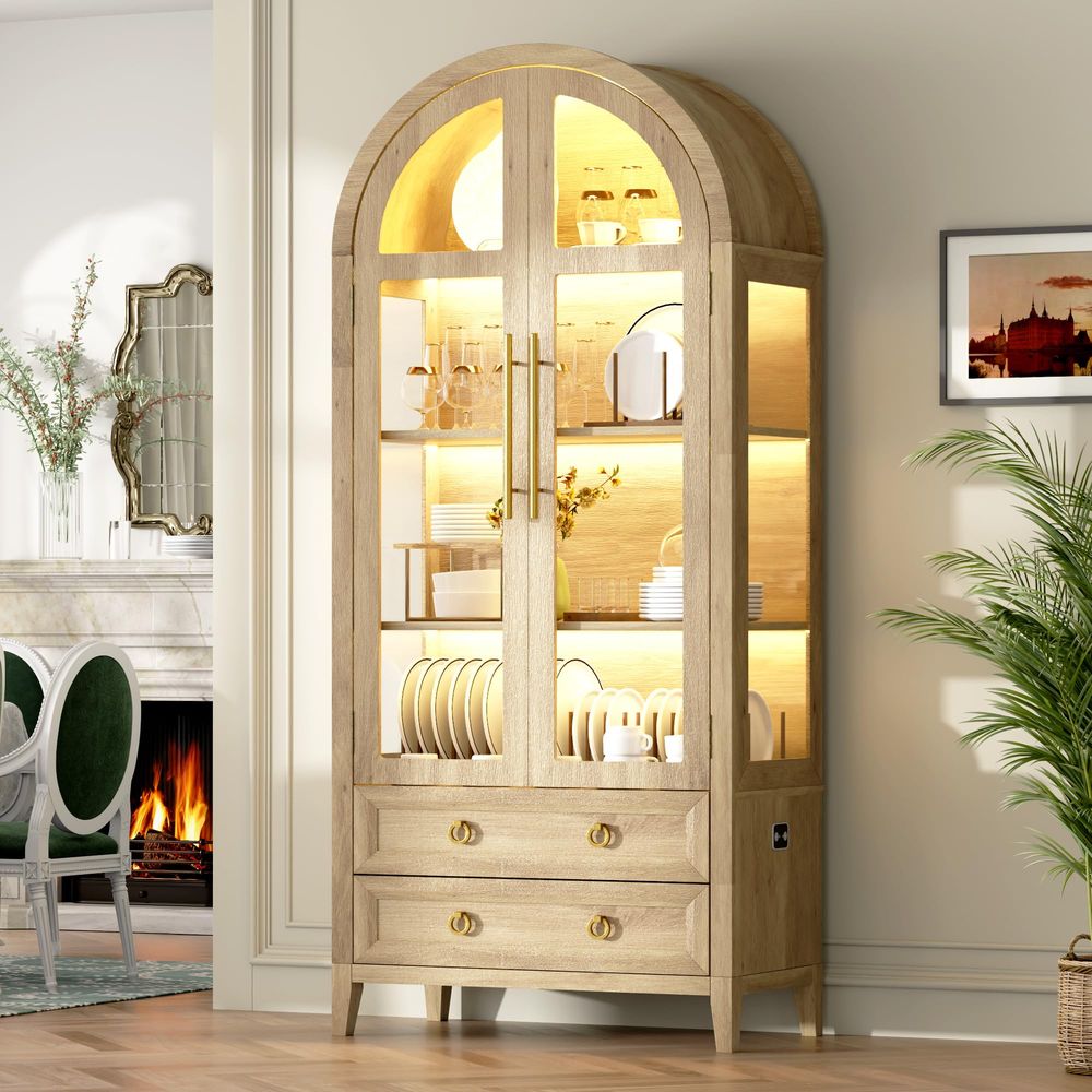 ตู้โชว์ทรงโค้ง 71 ชิ้นพร้อมประ - Glass Cabinet Display บทวิจารณ์และราคา