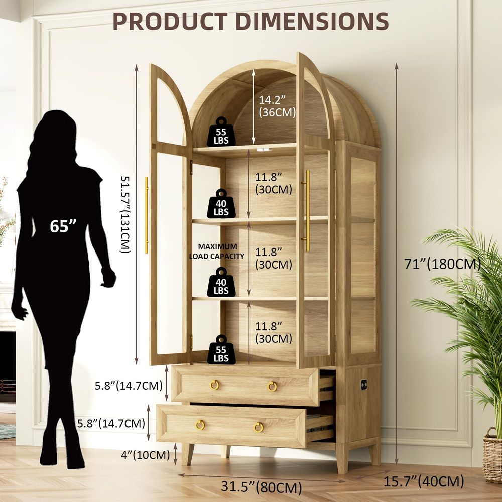 ตู้โชว์ทรงโค้ง 71 ชิ้นพร้อมประ - Glass Cabinet Display บทวิจารณ์และราคา