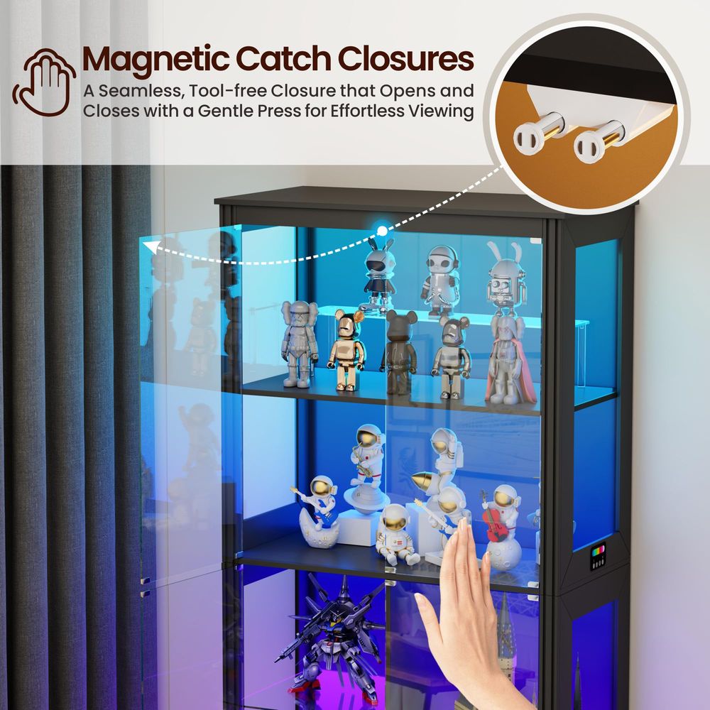 ตู้โชว์มุมโค้งพร้อมไฟ ตู้เก็บข - Glass Cabinet Display บทวิจารณ์และราคา