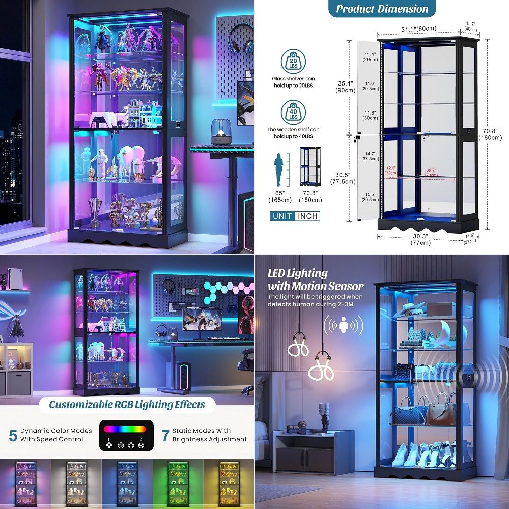 ตู้โชว์กระจก 6 ชั้น สูง 71 นิ้ - Glass Cabinet Display บทวิจารณ์และราคา