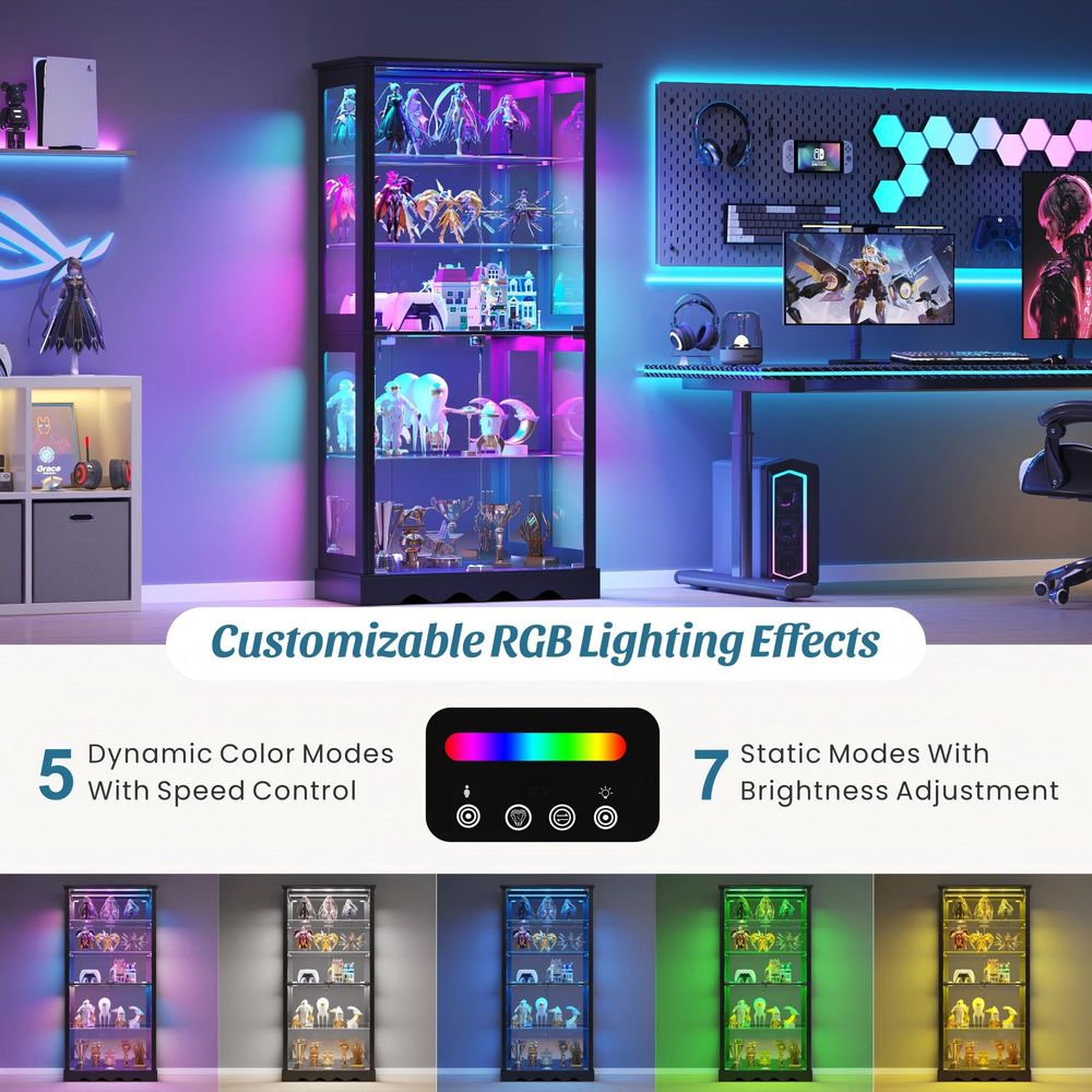 ตู้โชว์กระจก 6 ชั้น สูง 71 นิ้ - Glass Cabinet Display บทวิจารณ์และราคา