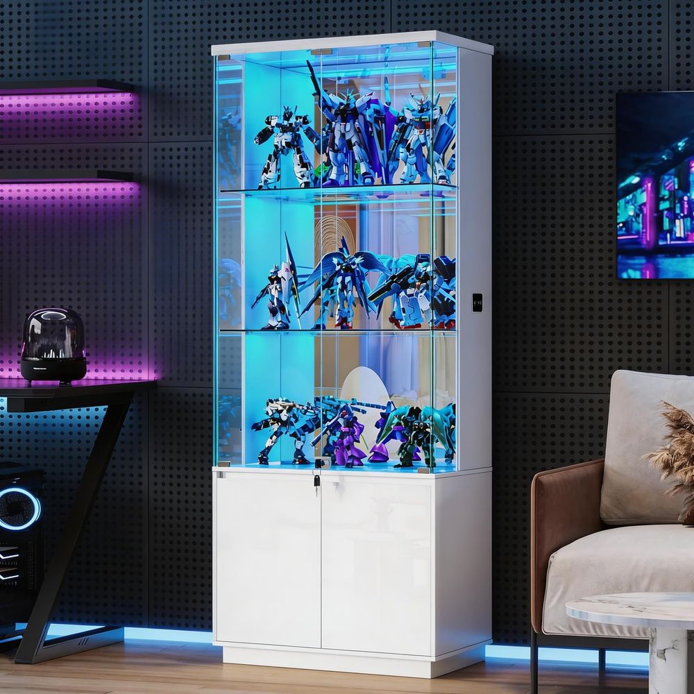 71 ตู้โชว์พร้อมประตูกระจก ไฟ 3 - Glass Cabinet Display บทวิจารณ์และราคา