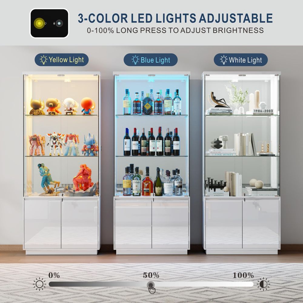 71 ตู้โชว์พร้อมประตูกระจก ไฟ 3 - Glass Cabinet Display บทวิจารณ์และราคา