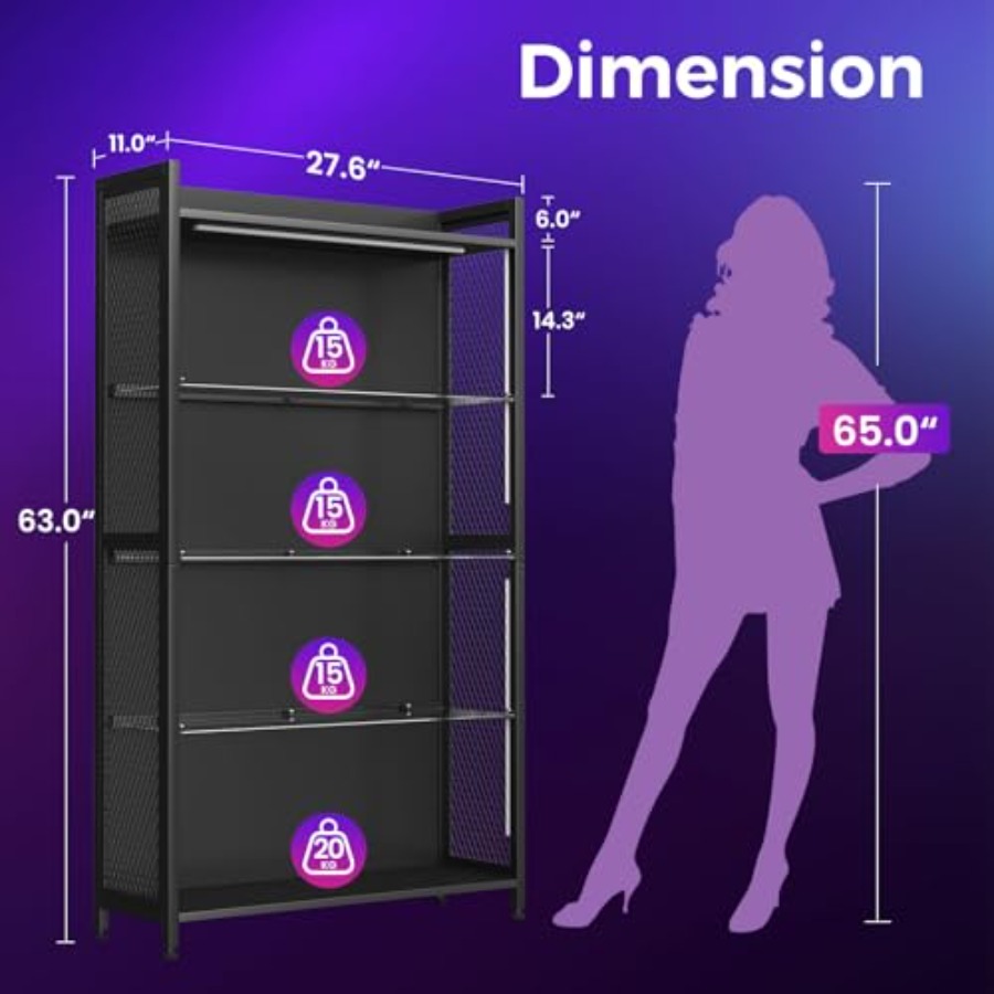 ตู้โชว์พร้อมชั้นวางกระจกและไฟ  - Glass Cabinet Display บทวิจารณ์และราคา