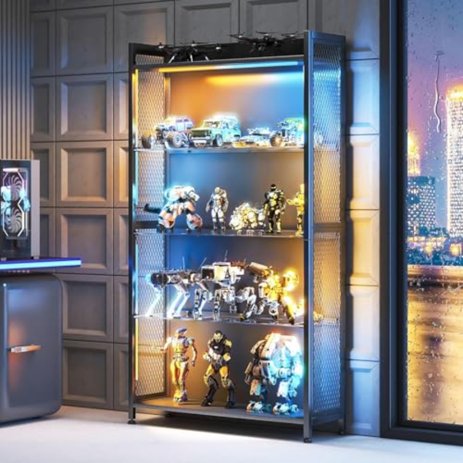 ตู้โชว์พร้อมชั้นวางกระจกและไฟ  - Glass Cabinet Display บทวิจารณ์และราคา