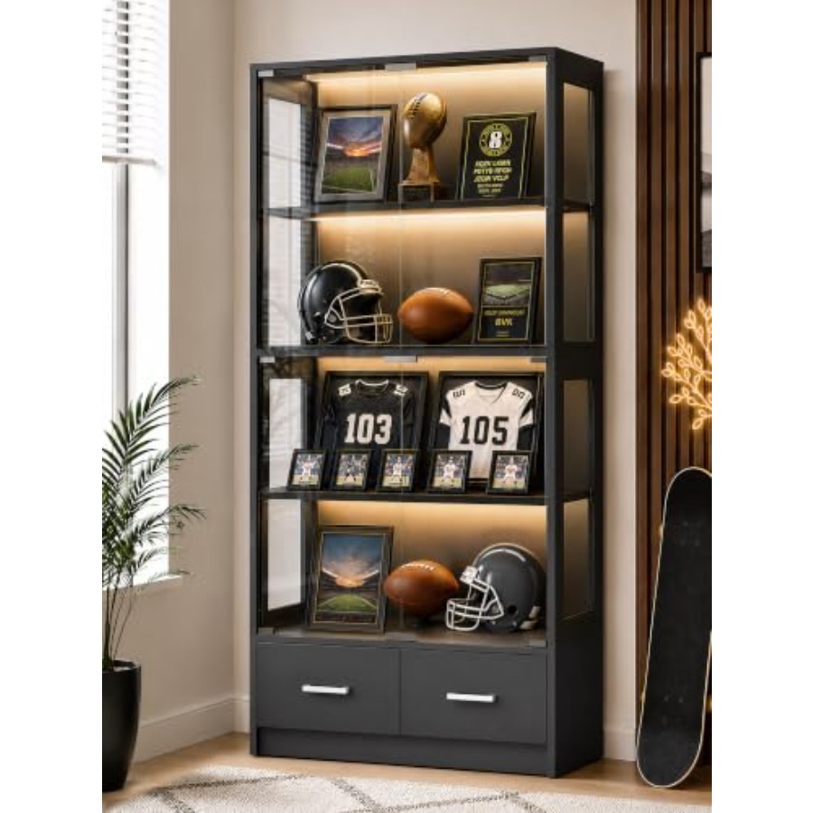 ตู้โชว์กระจกขนาด 67 นิ้วสำหรับ - Glass Cabinet Display บทวิจารณ์และราคา