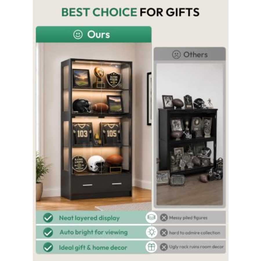 ตู้โชว์กระจกขนาด 67 นิ้วสำหรับ - Glass Cabinet Display บทวิจารณ์และราคา