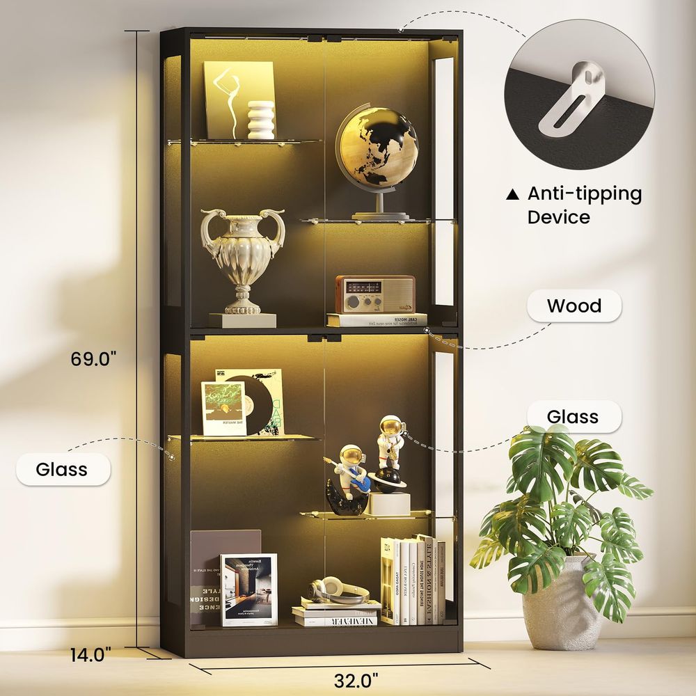 ตู้โชว์กระจกบานเลื่อน 69 นิ้ว  - Glass Cabinet Display บทวิจารณ์และราคา