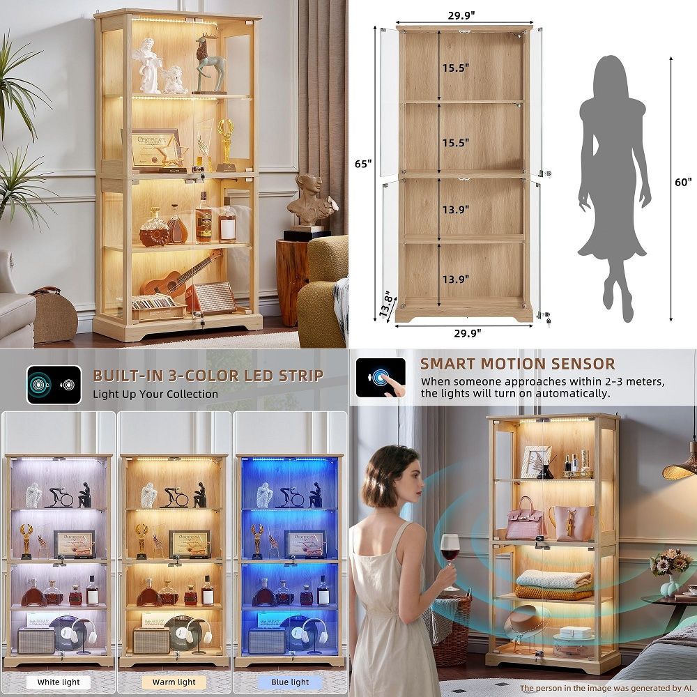 ตู้โชว์กระจกสไตล์บ้านไร่พร้อมป - Glass Cabinet Display บทวิจารณ์และราคา
