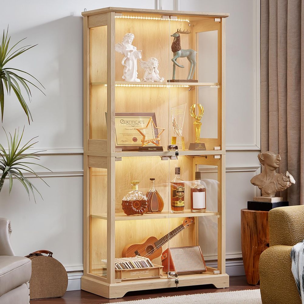ตู้โชว์กระจกสไตล์บ้านไร่พร้อมป - Glass Cabinet Display บทวิจารณ์และราคา