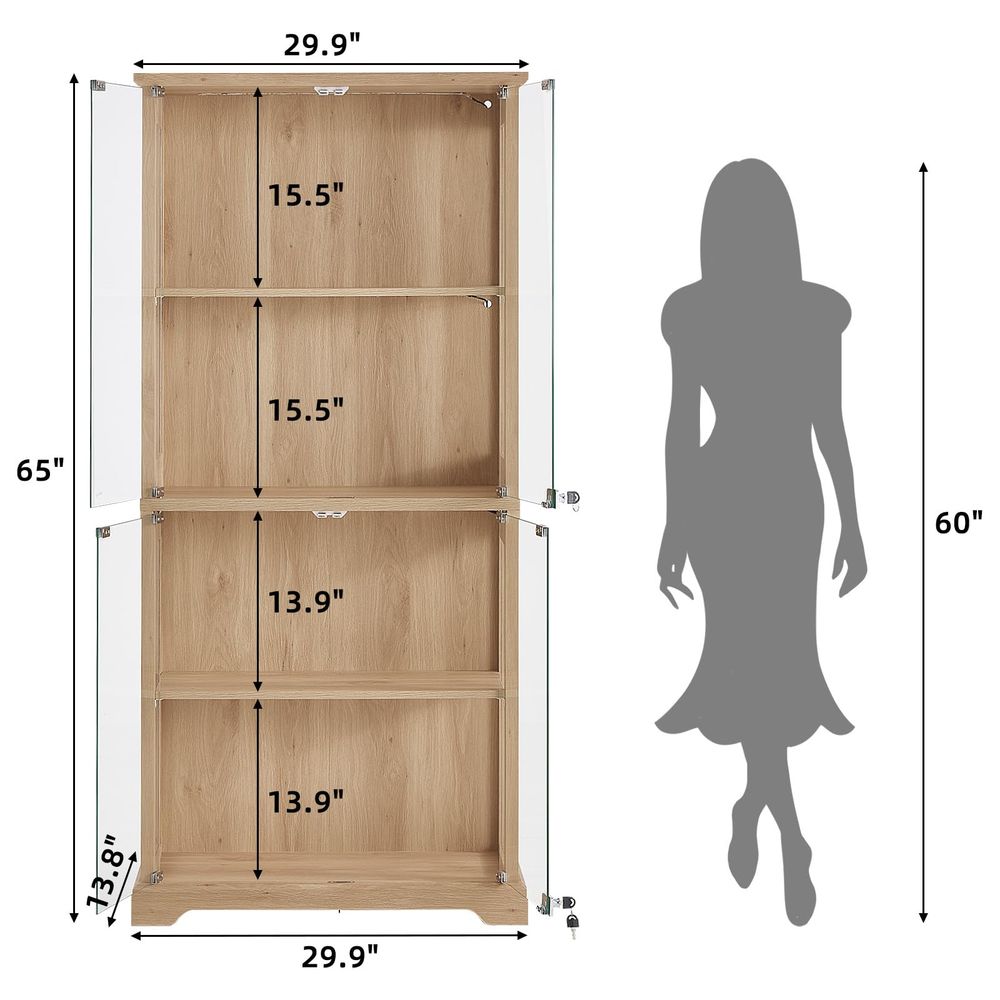 ตู้โชว์กระจกสไตล์บ้านไร่พร้อมป - Glass Cabinet Display บทวิจารณ์และราคา