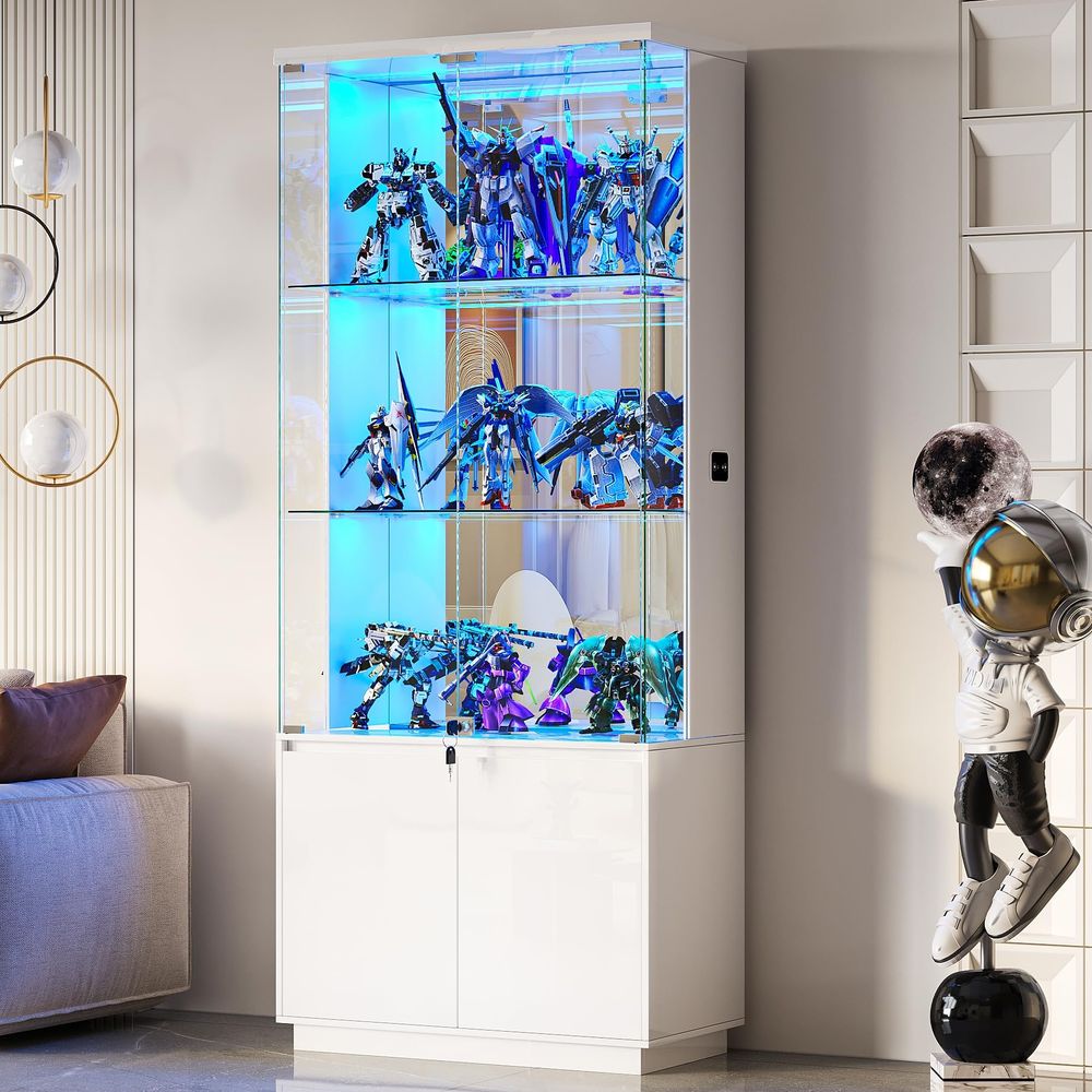 ตู้โชว์สูง 71 นิ้ว พร้อมบานกระ - Glass Cabinet Display บทวิจารณ์และราคา
