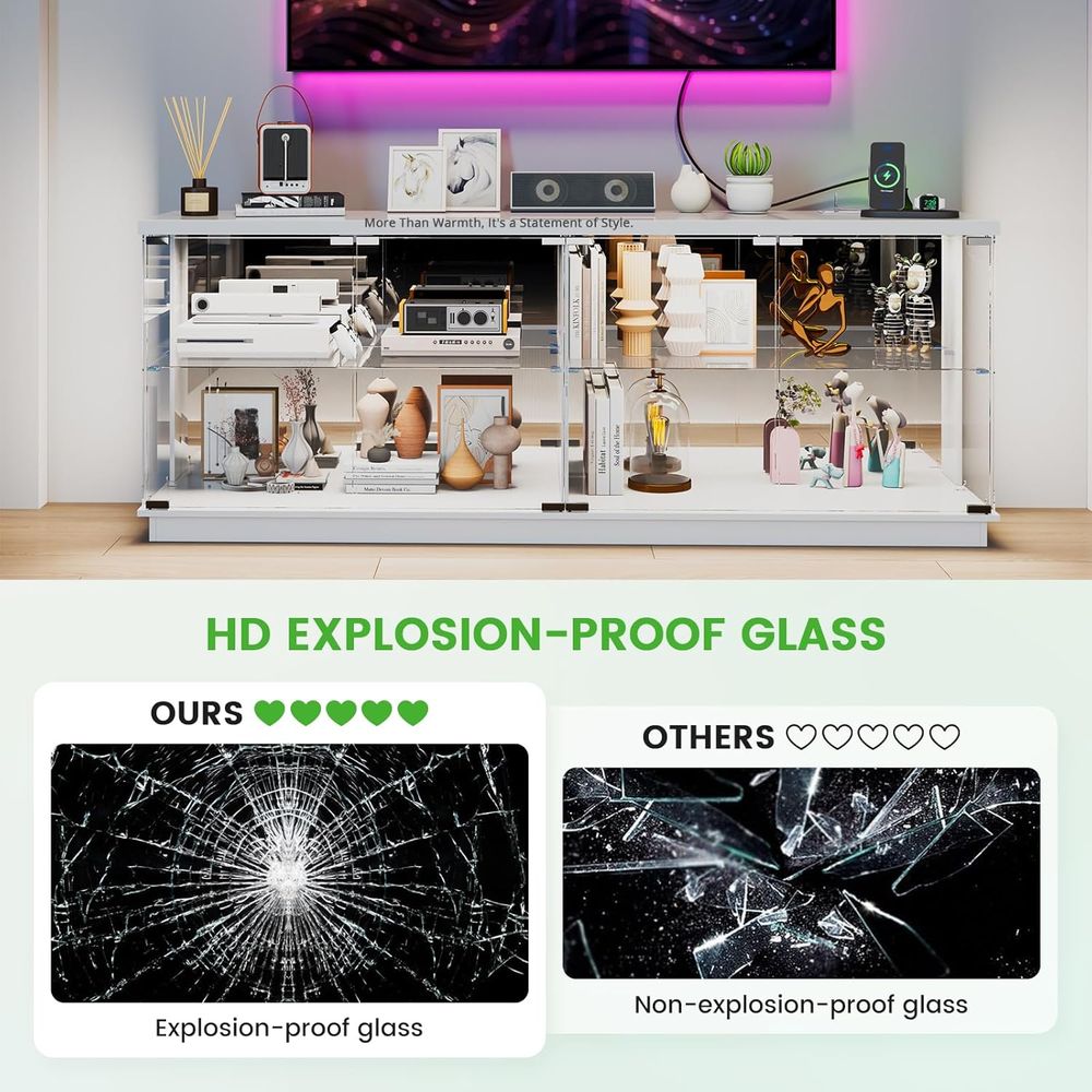 ขาตั้งทีวีกระจกขนาด 71 นิ้ว พร - Glass Cabinet Display บทวิจารณ์และราคา